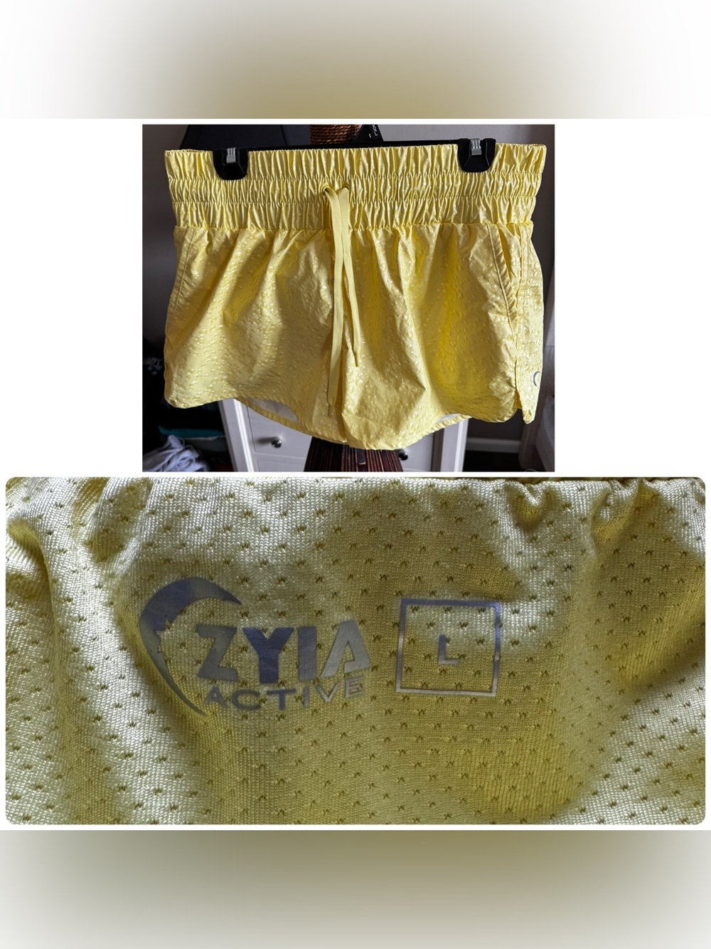 Zyia Active Women's Yellow Athletic Shorts - Large